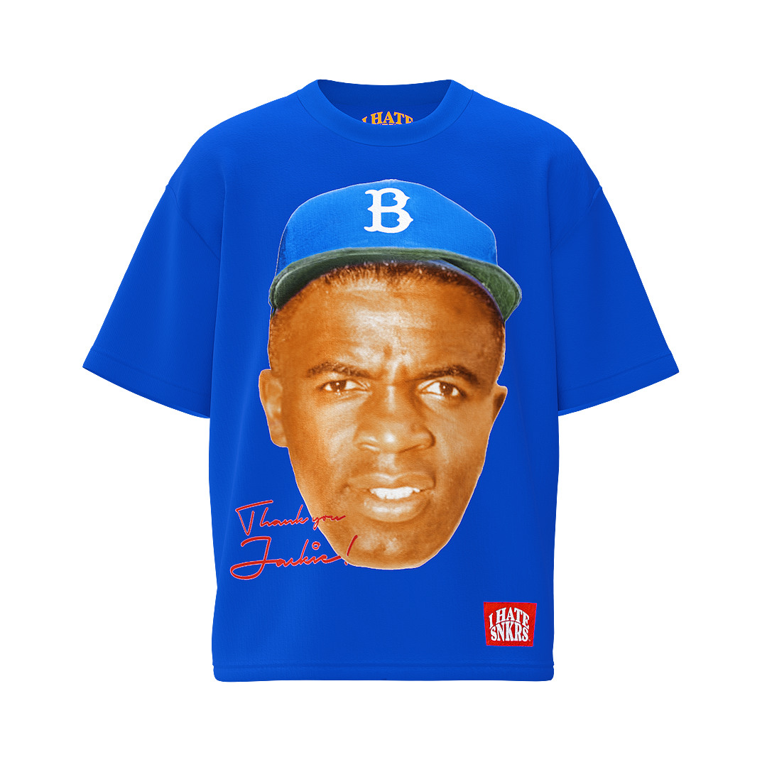 THANK YOU JACKIE TEE BLUE  (ANY 2 SHIRTS FOR $100! price updates at checkout)