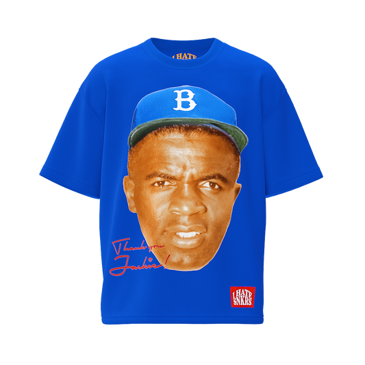 THANK YOU JACKIE TEE BLUE  (ANY 2 SHIRTS FOR $100! price updates at checkout)