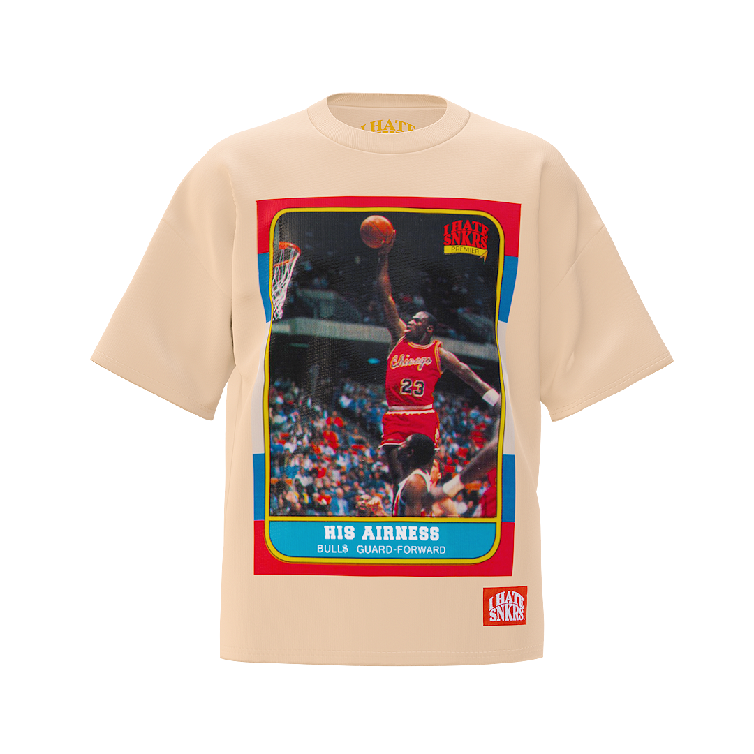 HIS AIRNESS TEE BEIGE - Rookie Card Edition  (ANY 2 SHIRTS FOR $100! price updates at checkout)